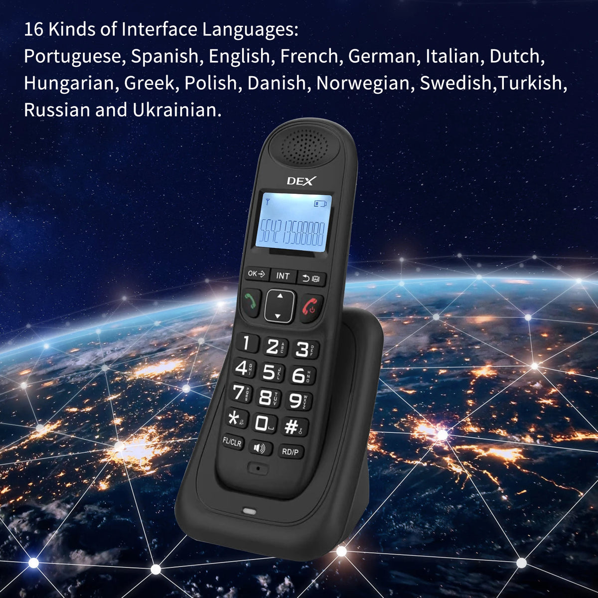 Bisofice Expandable Cordless Phone System &ndash; 3-Line Display