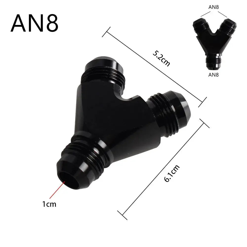 High Quality AN4 AN6 AN8 AN10 Y Adapter Block Male Thread Fuel Hose Fitting Adapters Tee Oil Pipe Joint Universal Aluminium by InterCyprus Trading Ltd