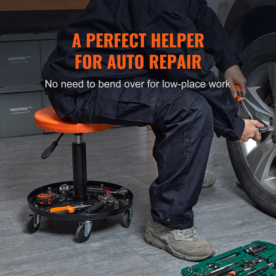 Taburete mecánico rodante neumático 250 Lbs