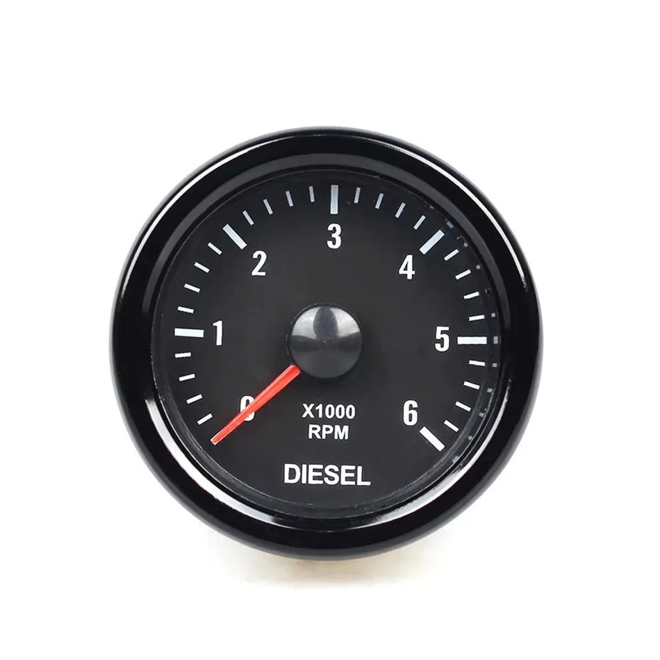 52mm Ταχόμετρο με Λευκό Φωτισμό, 0-6000 RPM για Ντίζελ Μηχανές 1-20 Κυλίνδρων, 12V