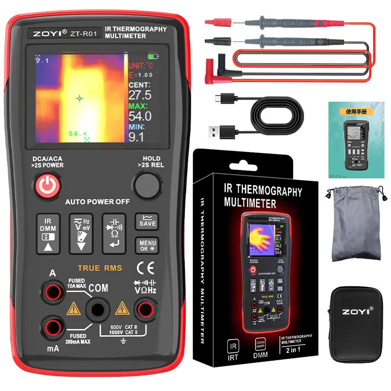 ZOYI ZT-R01 two-in-one infrared thermal imaging multimeter Industrial electric floor heating circuit board maintenance ZT-R01 package2