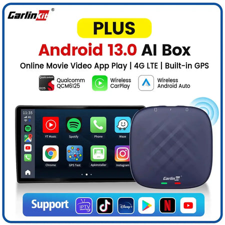 Carlinkit CarPlay AI TV Box Plus Android 13 128GB 4G LTE