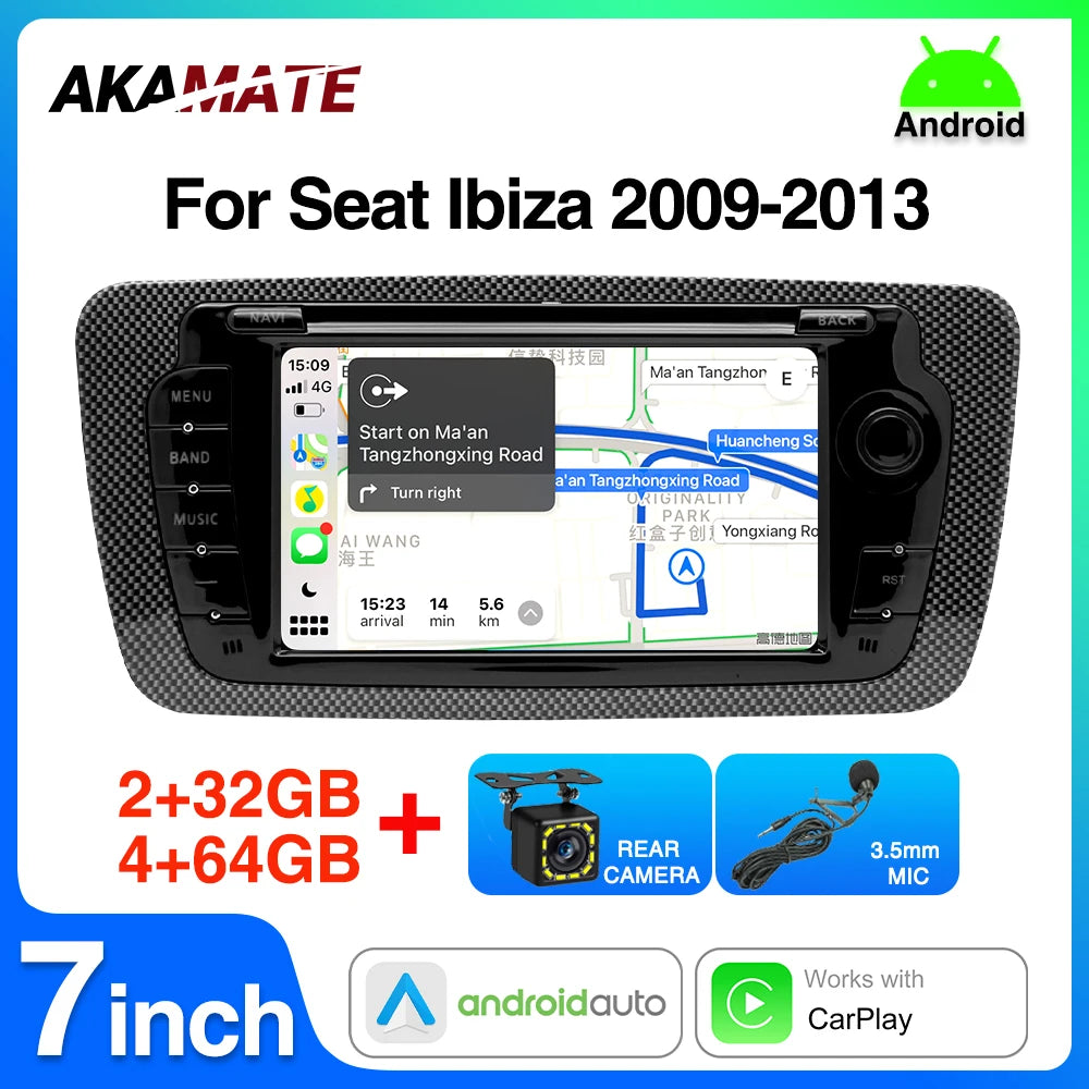 7inch Car Radio For Seat Ibiza 2009-2013 - Android 13 GPS
