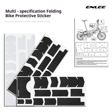 ENLEE carbon fiber textured bicycle protection sticker wear resistant frame tape customized foldable bicycle protection sticker by InterCyprus Trading Ltd
