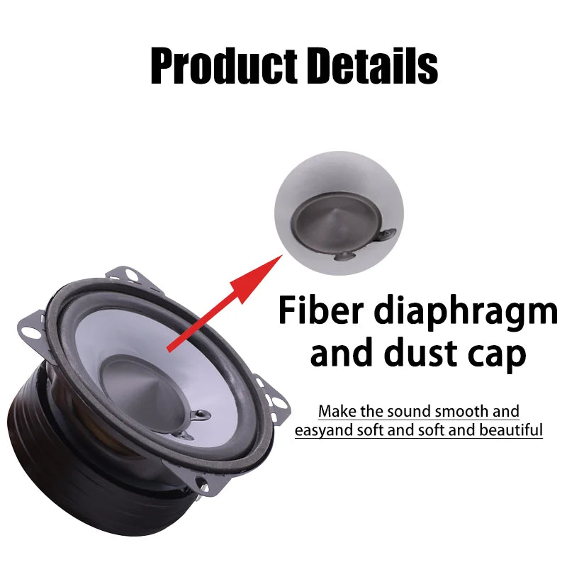 4-инчови автомобилни говорители с висока ефективност, мини куполни високочестотни говорители, коприна