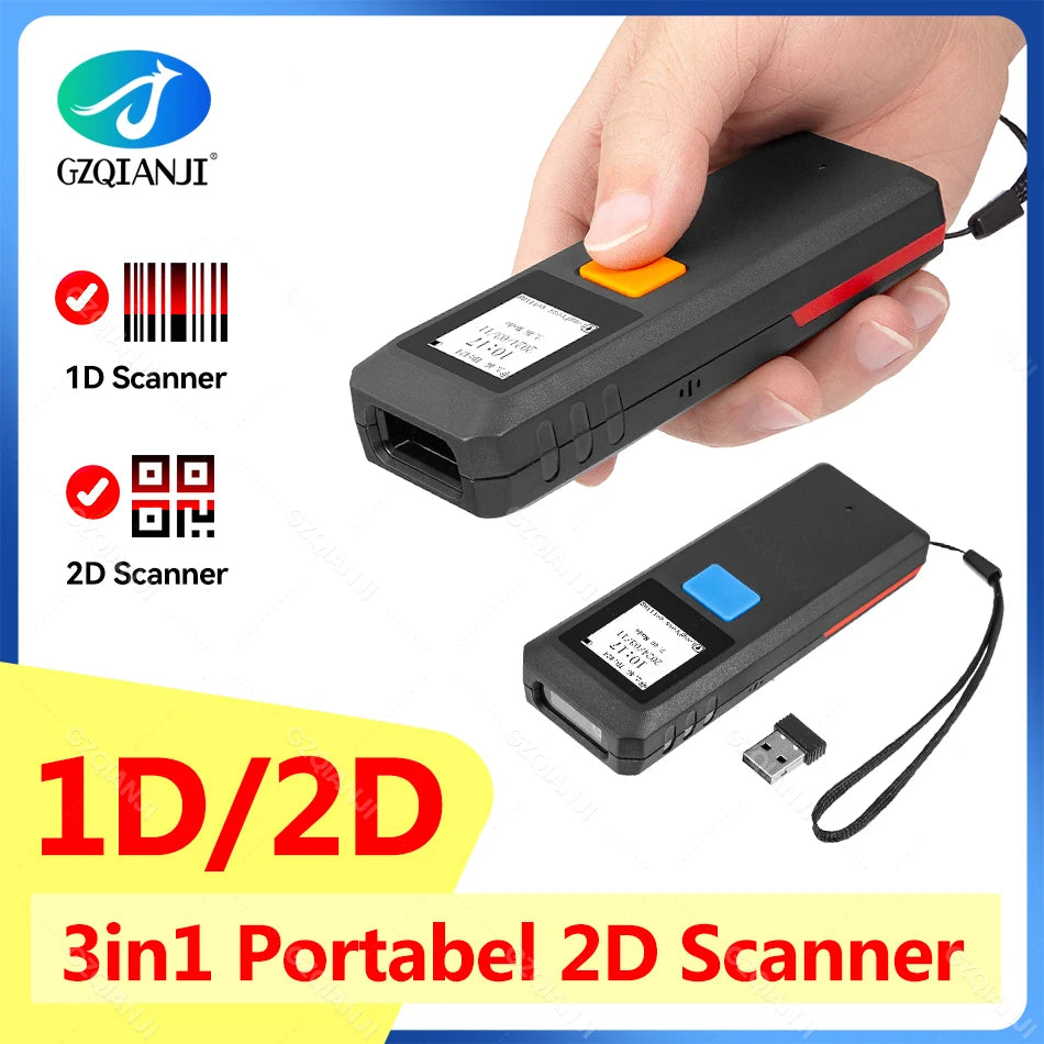 Mini Pocket 1D/2D Bezvadu Bluetooth svītrkodu skeneris iPad un iPhone.