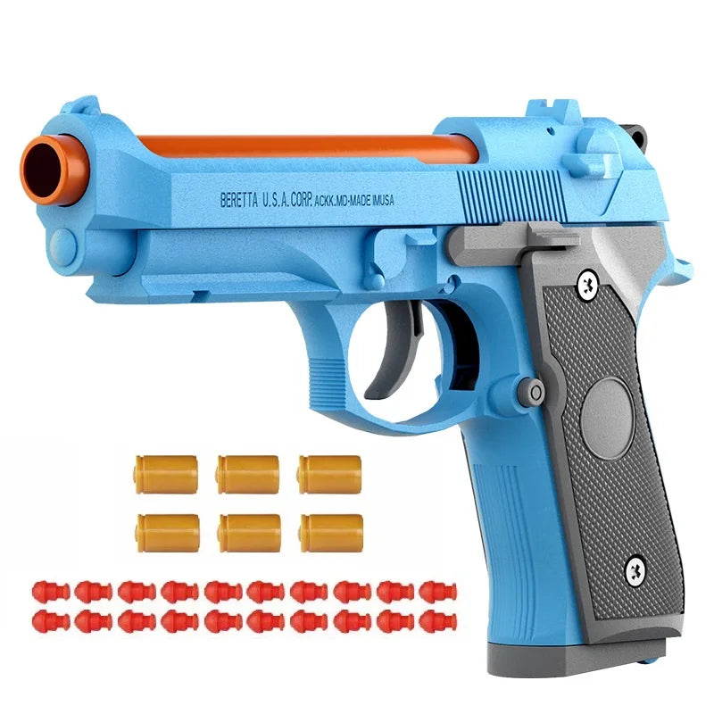 Continuous Shooting M9A3 Airsoft Pistol Shell Eject Empty Hanging Launcher Toy Gun Christmas Gift For Boys Adults m9a3 blue
