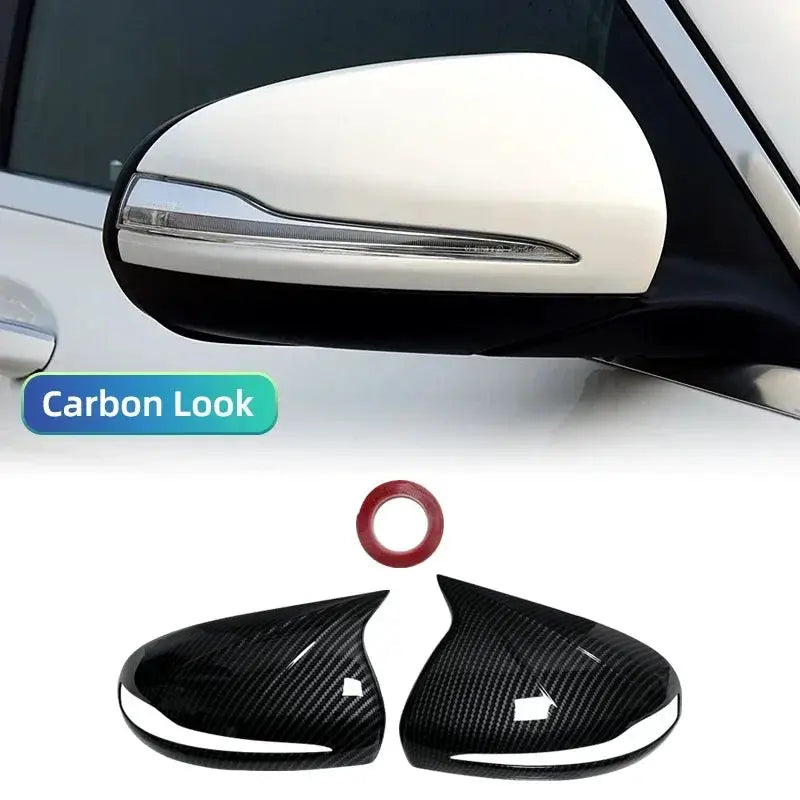 Side Mirror Cover Caps Carbon Black Trim for Mercedes-Benz W205 W222 W213 X253 W238 by InterCyprus Trading Ltd