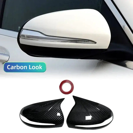 Side Mirror Cover Caps Carbon Black Trim for Mercedes-Benz W205 W222 W213 X253 W238 by InterCyprus Trading Ltd