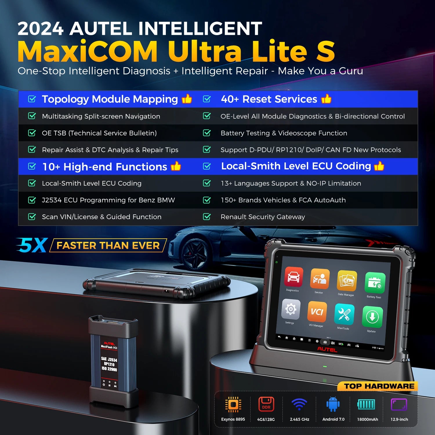 Autel MaxiCOM Ultra Lite S Diagnostic Tablet &ndash; ECU Coding