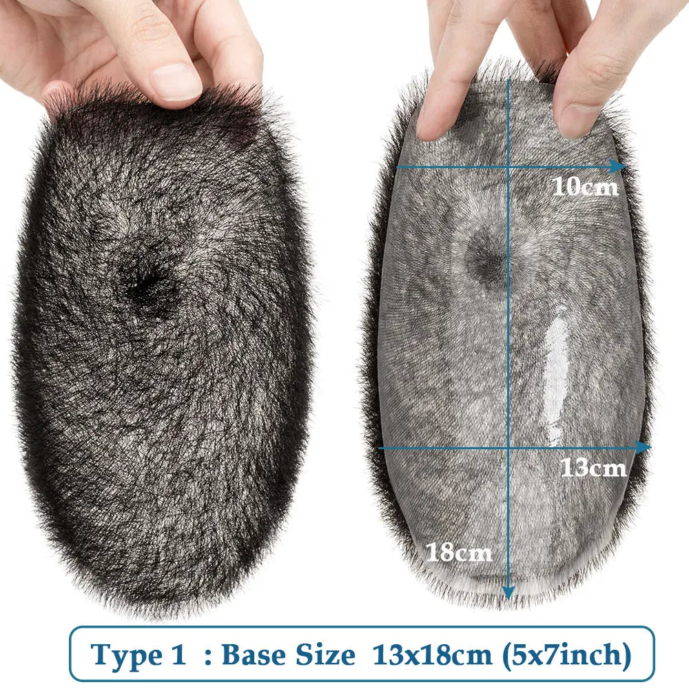 Rich Choices Thin Skin PU Human Hair Toupee for Men - Short Buzz Cut 13x18cm / 100% / CHINA|free