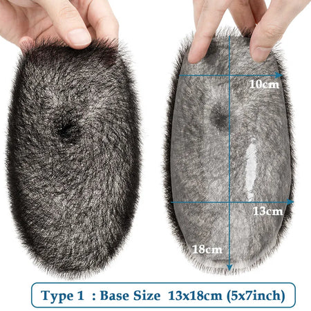 Rich Choices Thin Skin PU Human Hair Toupee for Men - Short Buzz Cut 13x18cm / 100% / CHINA|free