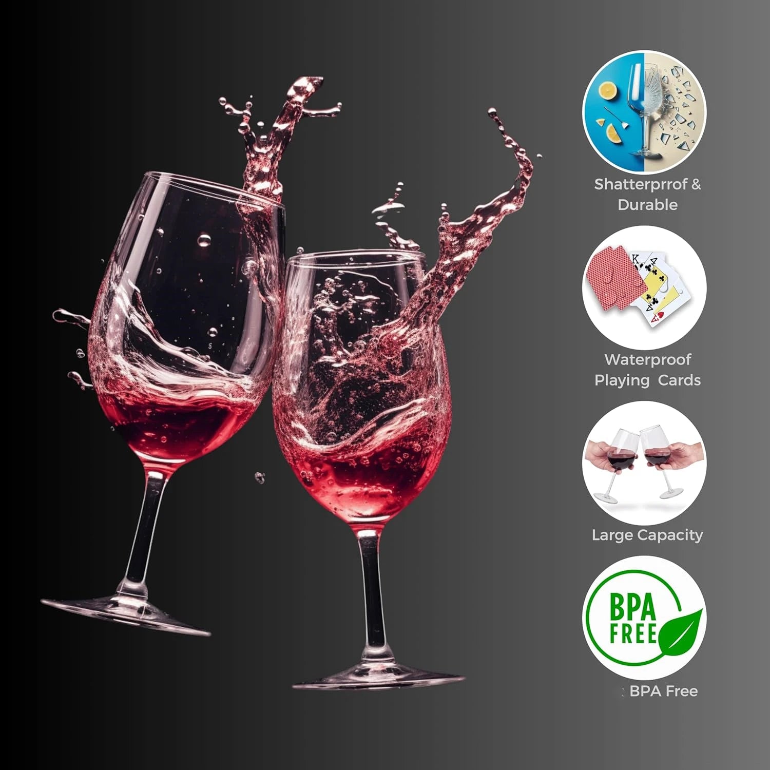 Unbreakable Wine Glasses 20oz Shatterproof &ndash; Outdoor Ready