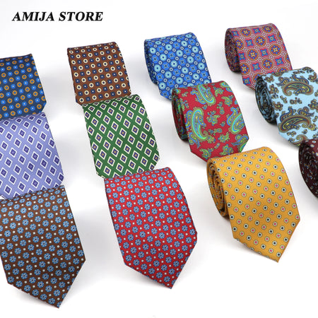 Super Soft Silk Floral Tie for Men in Red and Blue