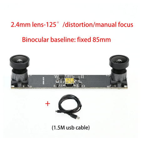 GXIVISION 720P Dual Lens USB Camera Module for 3D Depth and Face Recognition 2.4mm 125 degree