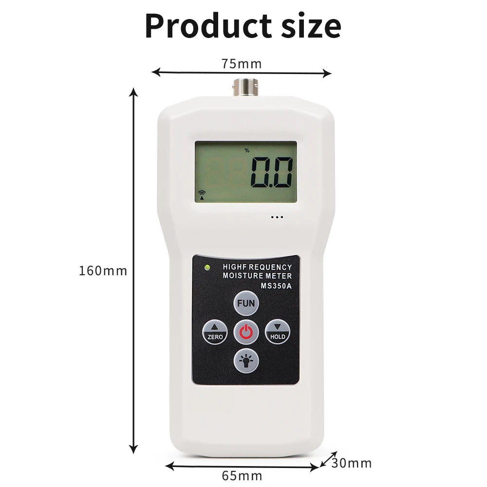 MS350 MS350A Moisture Tester &ndash; LCD Backlit Display