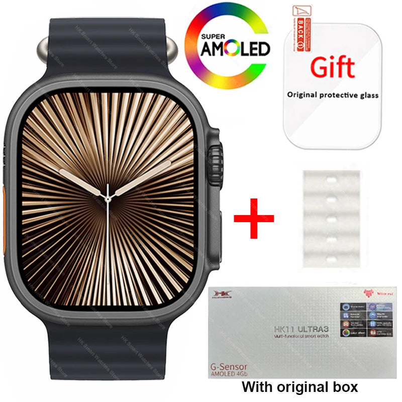 HK11 Ultra 3 Smartwatch &ndash; 4G Calling And AI Chat Robot Black Ocean 2 / For APP LE49mm