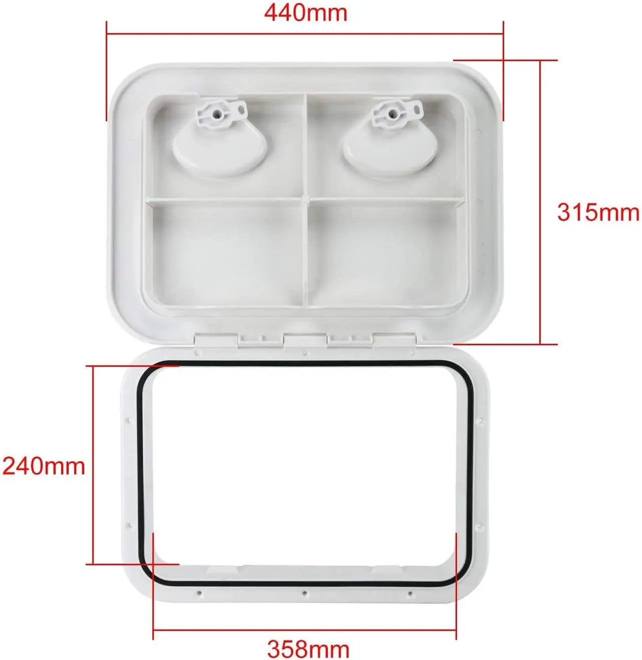 Premium Marine Deck Hatch 12-3/8" x 17-1/4" - White ABS Access Hatch