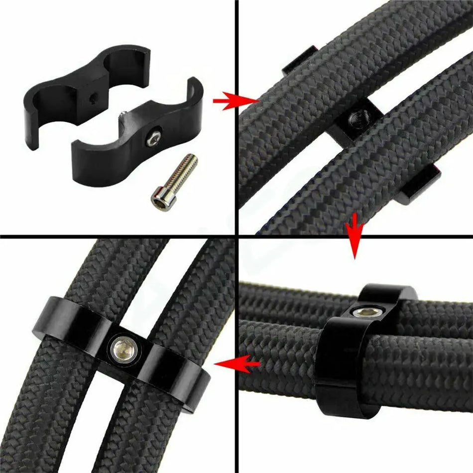 4Pcs Universal aluminum AN4 AN6 AN8 AN10 Billet Oil Fuel Water Hose Tube Seprator Divider Clamp line separator Kit by InterCyprus Trading Ltd