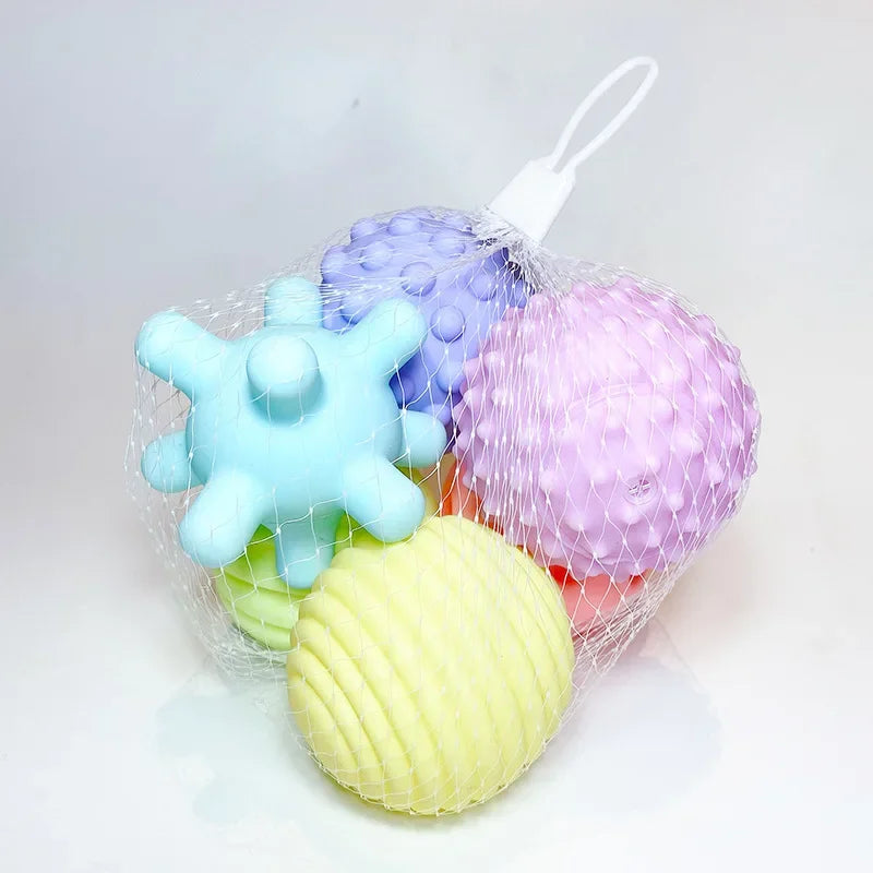 6Pcs Textured Multi Ball Set &ndash; Develops Baby's Senses Light color