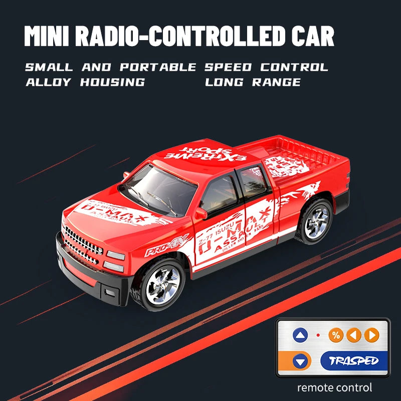 Mini RC Car 1/64 Remote Control Off Road &ndash; Drift Ready A-5501C red