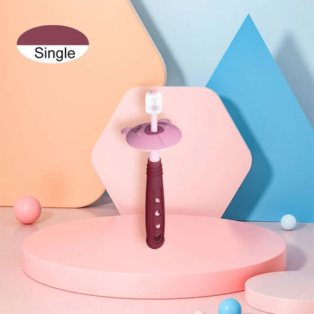 360 Degree Soft Silicone Baby Toothbrush for Children Aged 0-6 Years Watermelon Red