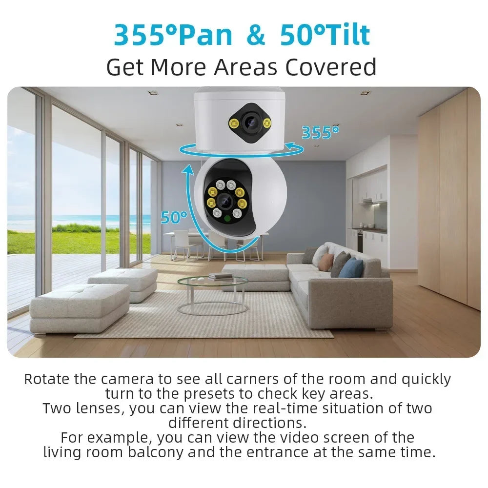 PEGATAH 4MP Dual Lens WiFi IP Camera &ndash; Night Vision &amp; PTZ Security
