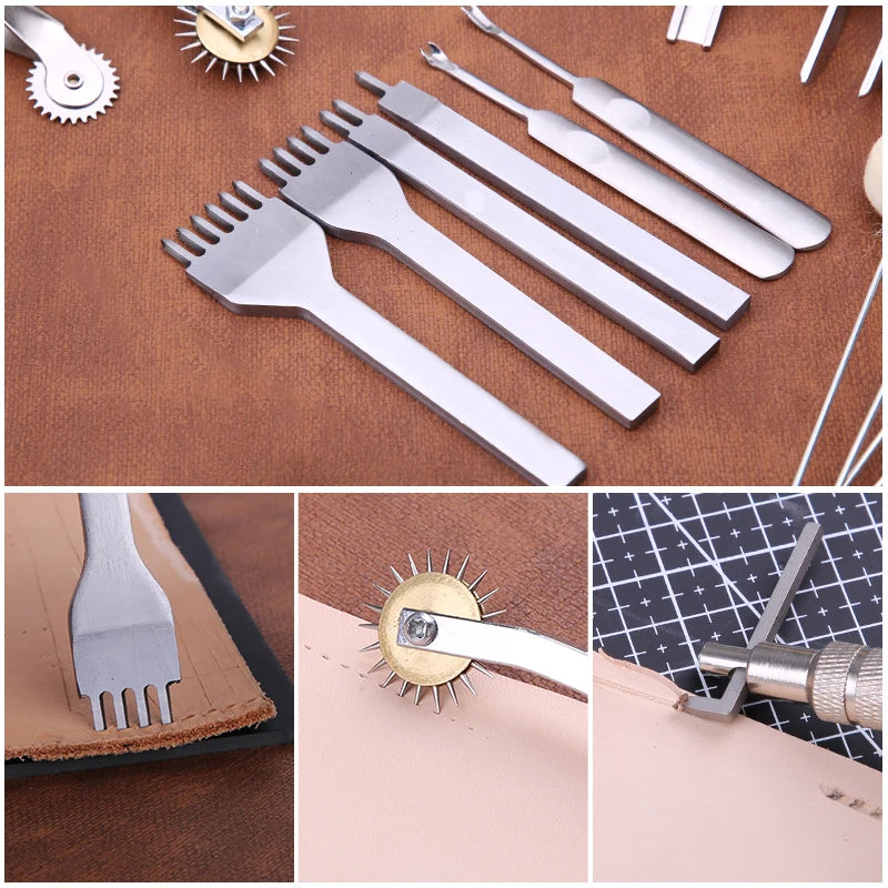 KRABALL Professional Leather Craft Tool Kit for DIY Sewing and Repair