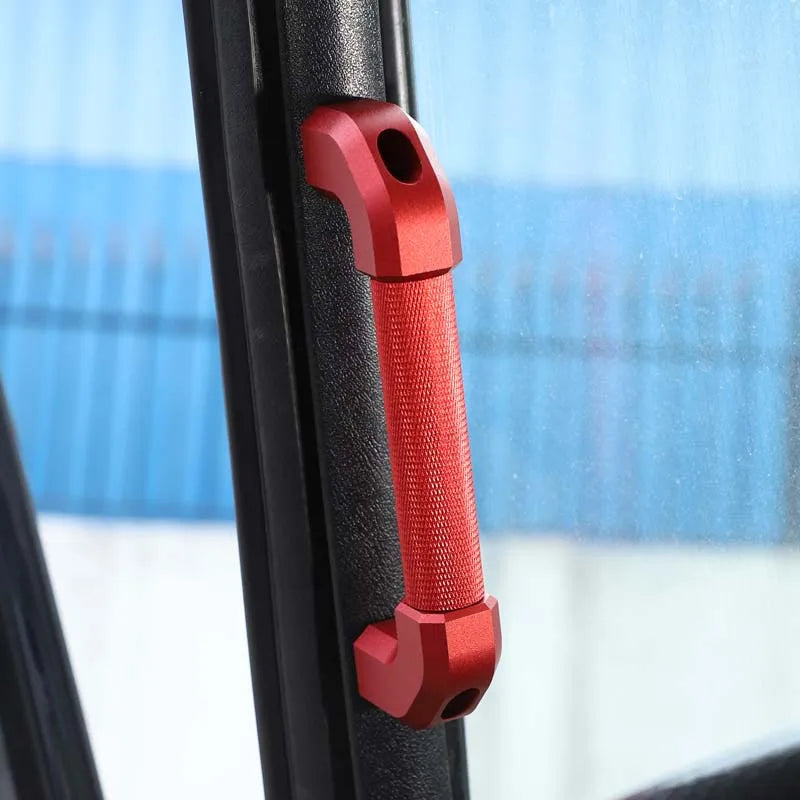 Mâner roșu din aluminiu pentru stâlpul A, 2 bucăți, pentru Land Rover Defender