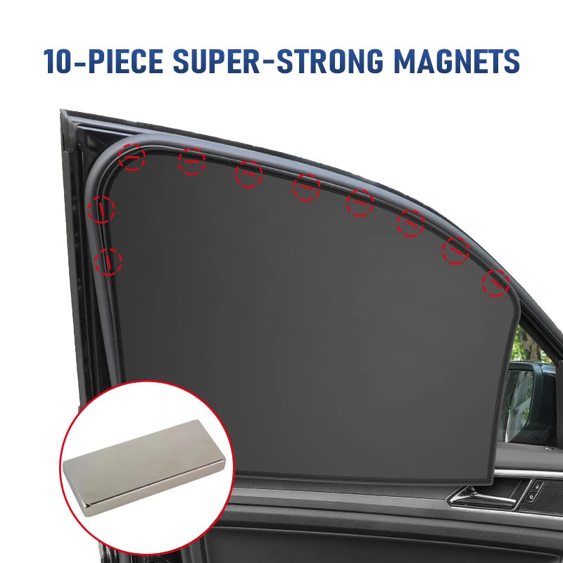 Magnetic Car Window Sun Shade Set - Portable Heat Insulation Covers