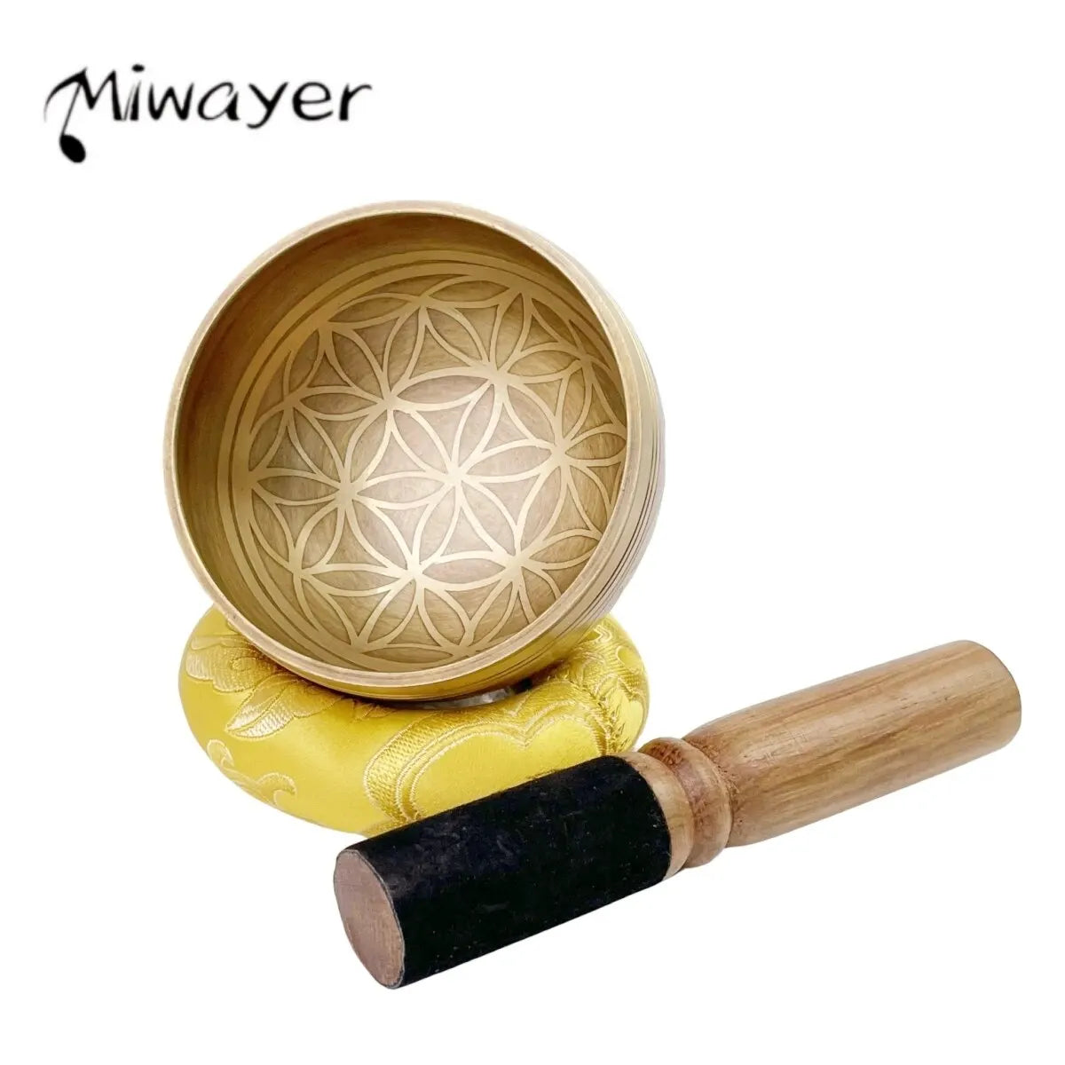 Miwayer Tibetan Singing Bowl Set &ndash; Flower of Life Design