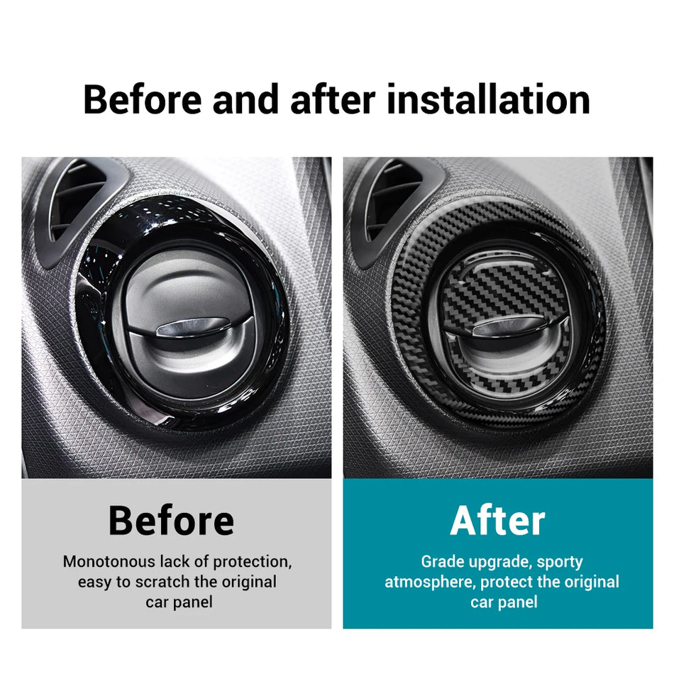 Afwerking van de luchtroosteropening van koolstofvezel voor Renault Clio 4 2013-2018
