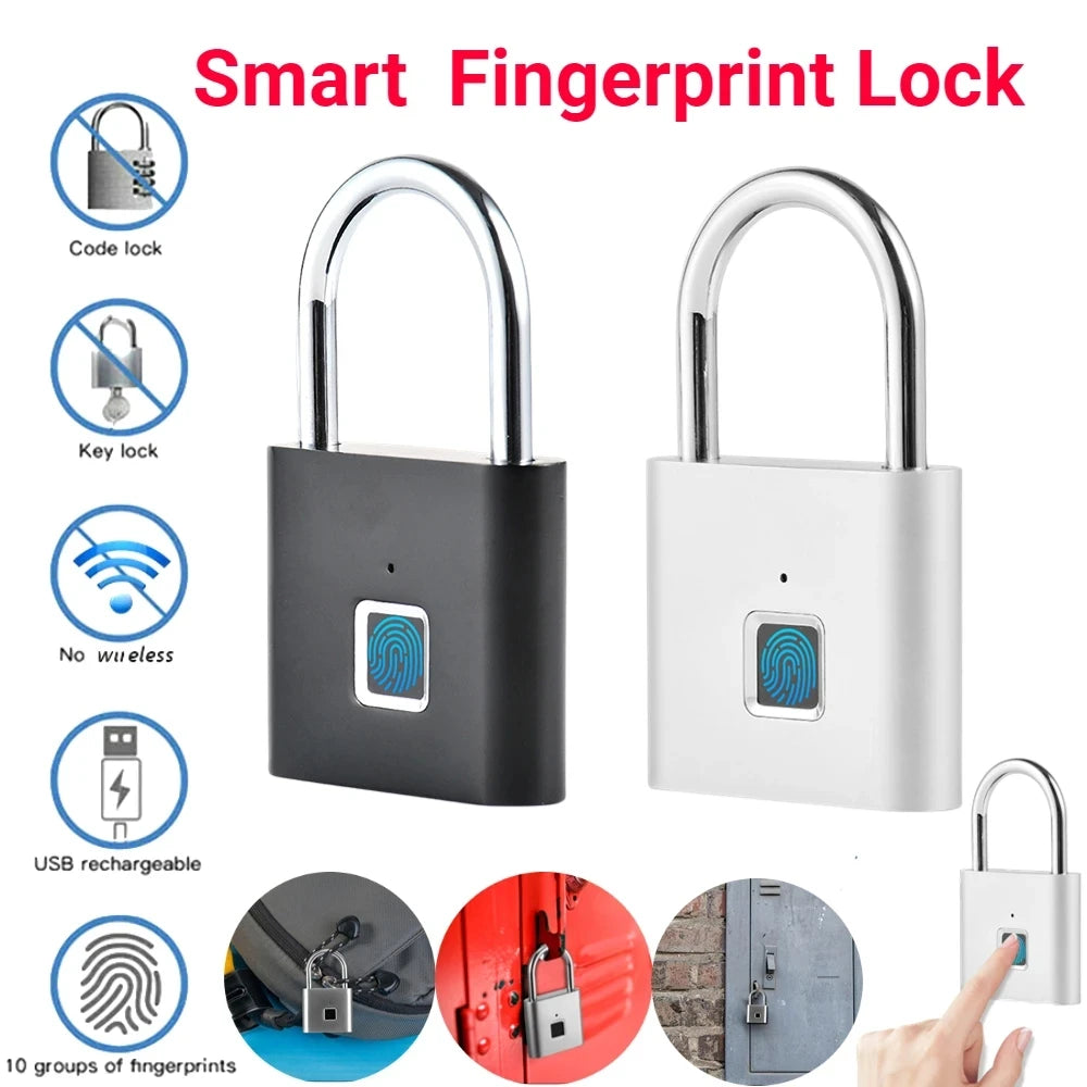 Smart Biometric Fingerprint Padlock - Waterproof &amp; Keyless Security Lock