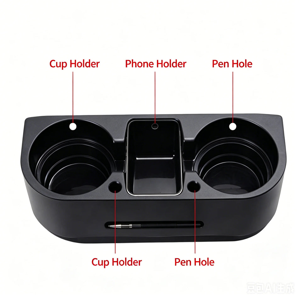 Adhesive Car Cup Holder Rack With Multifunction Bottle Storage Base