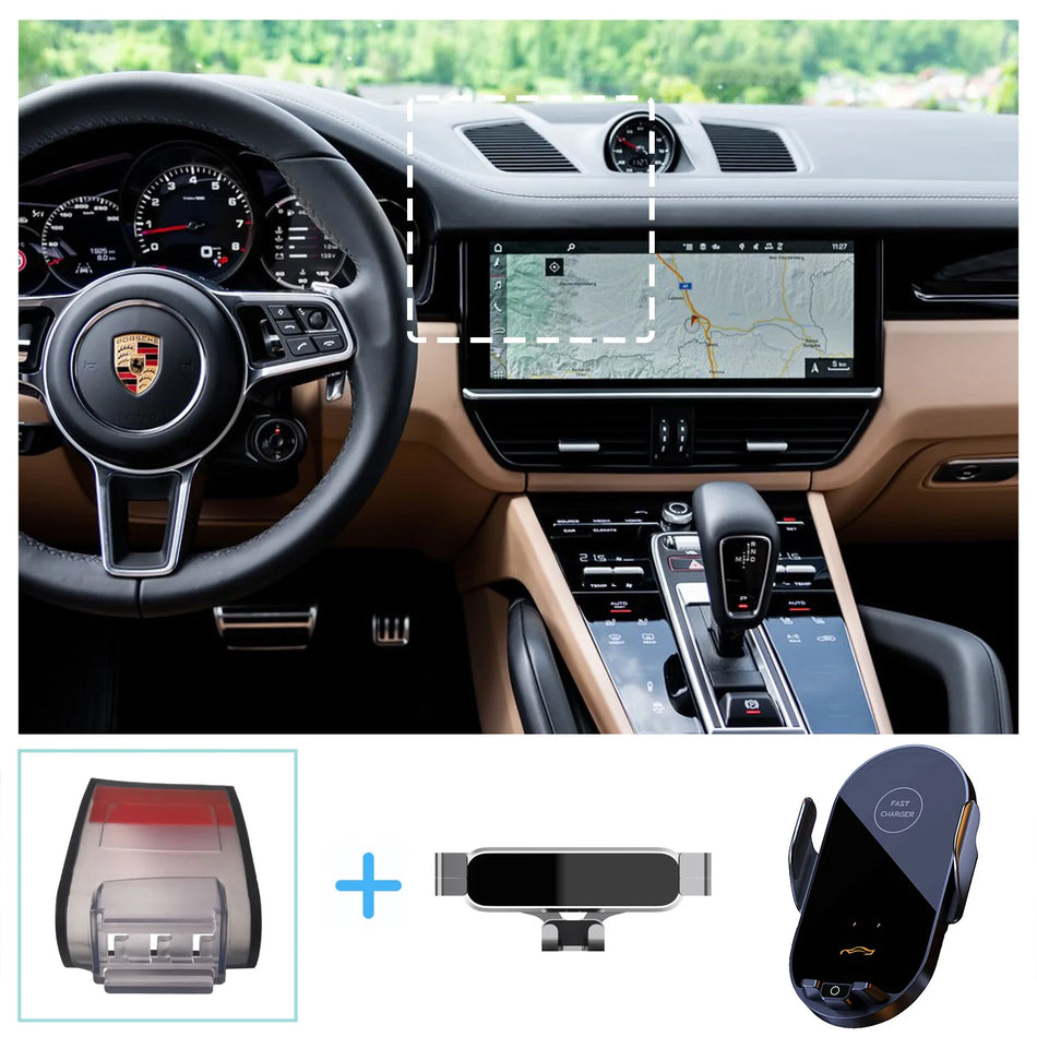 Car Phone Holder With Wireless Charging For Porsche Cayenne 2019-2023