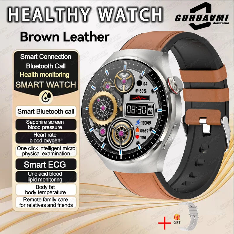 Dody Health Monitoring Smart Watch - ECG And PPG Monitoring Brown Leather / Health Assistant