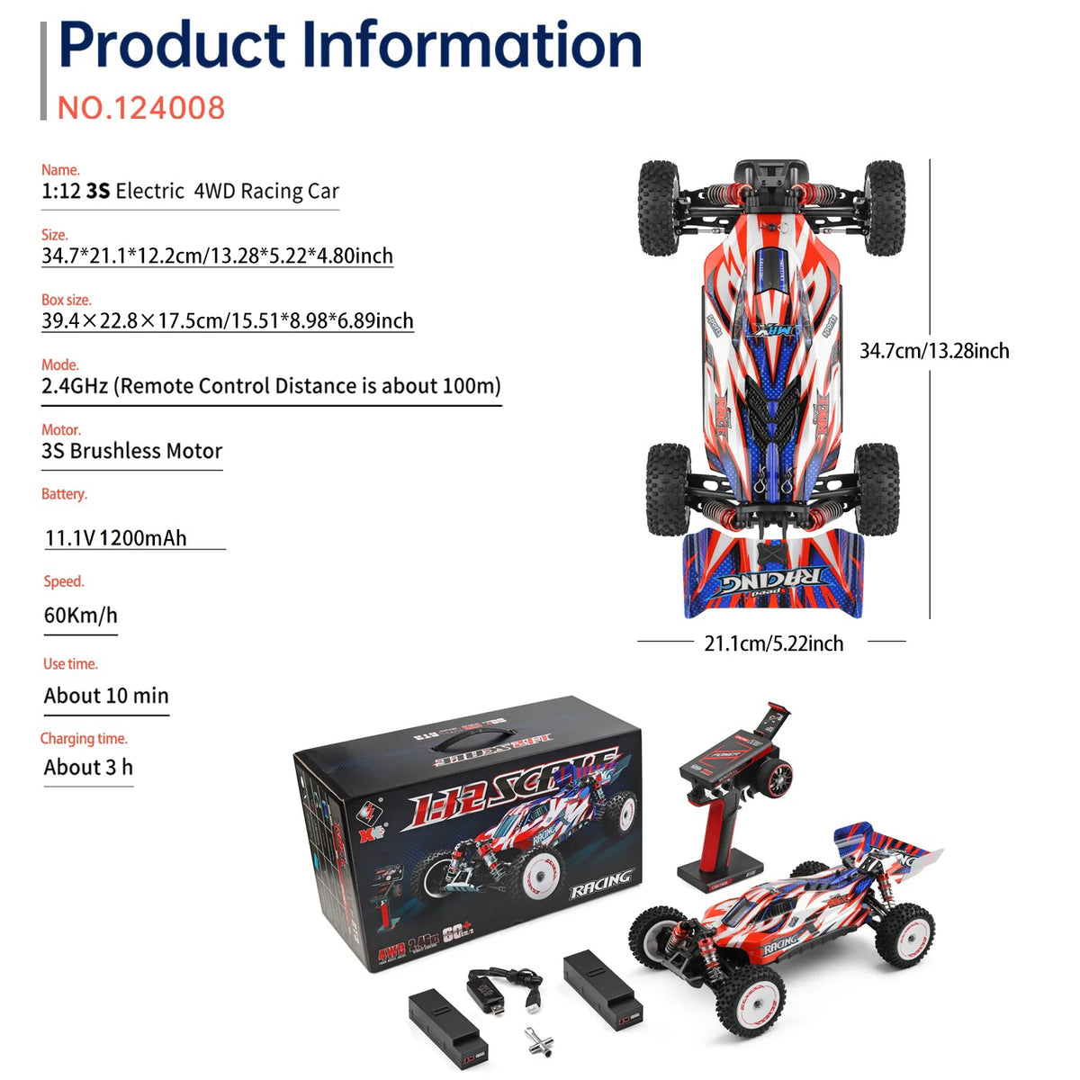 Wltoys 1/12 124008 RC Car &ndash; High Speed Brushless Power