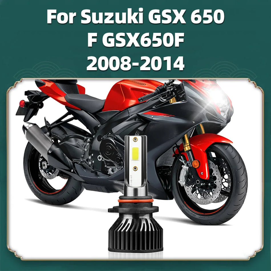 Farol LED Suzuki GSX650F 9005 10000LM Turbo com Ventoinha, Plug and Play para Motociclo Longa Durabilidade