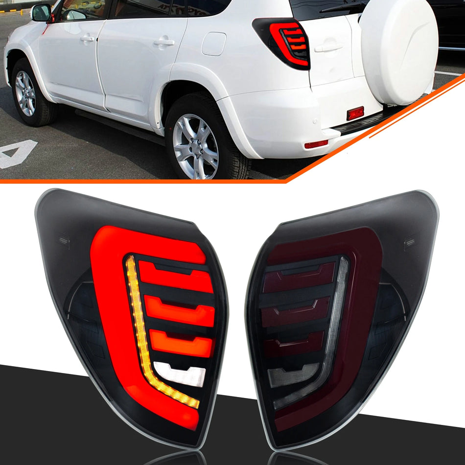 Toyota RAV4 2009-2012 LED zadné svetlá čierne dynamické sekvenčné smerovky, priama náhrada