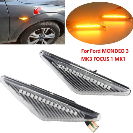 Dynamic Turn Signal LED Side Marker Mirror Light Flashing Indicator For Ford MONDEO 2000-2007 MK3 FOCUS MK1 1998-2004 by InterCyprus Trading Ltd