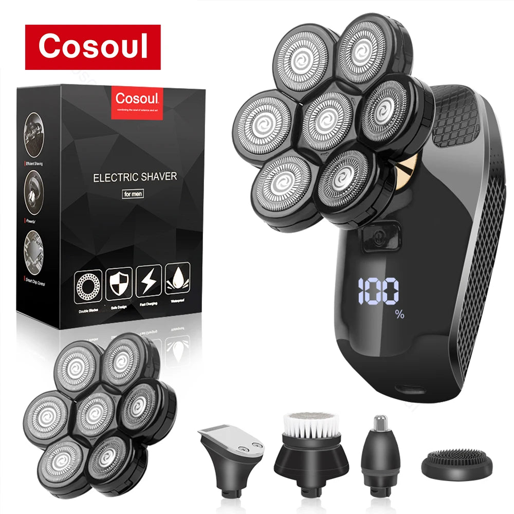 COSOUL V8 Electric Shaver for Men - Powerful 7D Rotary Head Razor