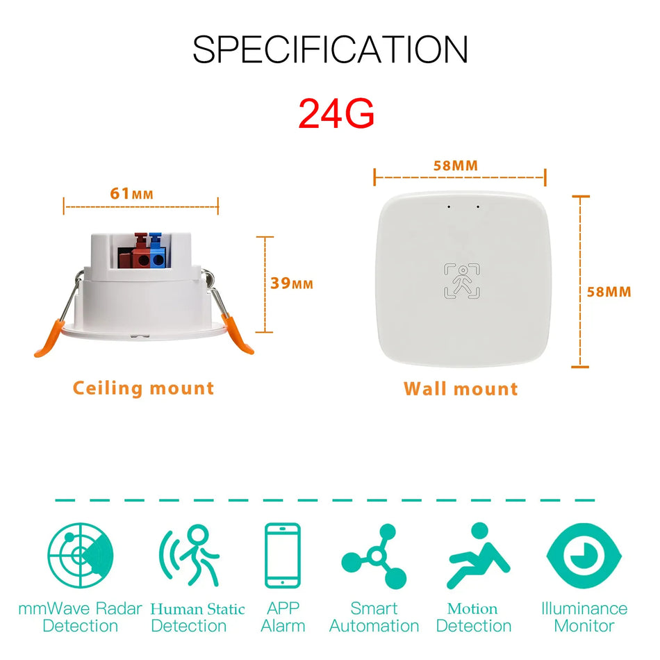 Tuya ZigBee Presence Detector MmWave Radar &ndash; 2 In 1 Sensor