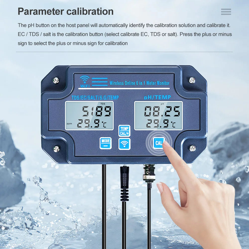 PH-W3988 &ndash; WiFi Water Quality Detector With App Alarm
