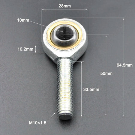 Rod End Bearing 5mm 6mm 8mm 10mm - Self Lubricating Joint Male 10mm / CHINA / Left Thread