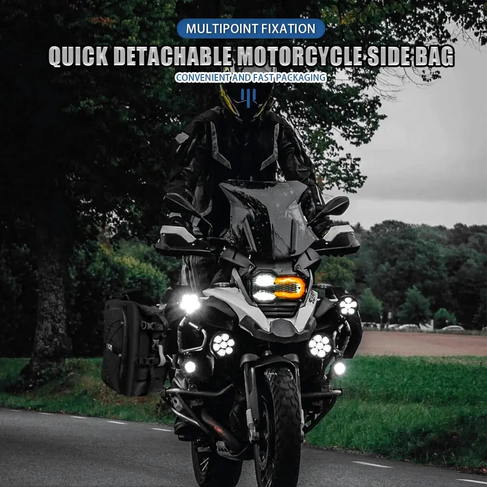 Motorcycle Accessories Frame Crash Bars Bag SaddleBag 20L Universal Side Rear Seat Bag Pack Travel Motorbike Luggage Storage by InterCyprus Trading Ltd