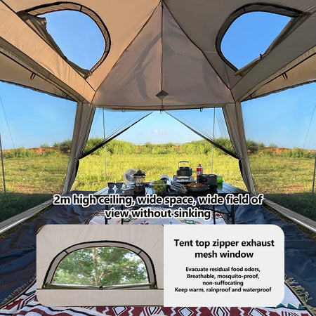 Large Waterproof Family Camping Tent for 5-9 People with Sun and Wind Protection
