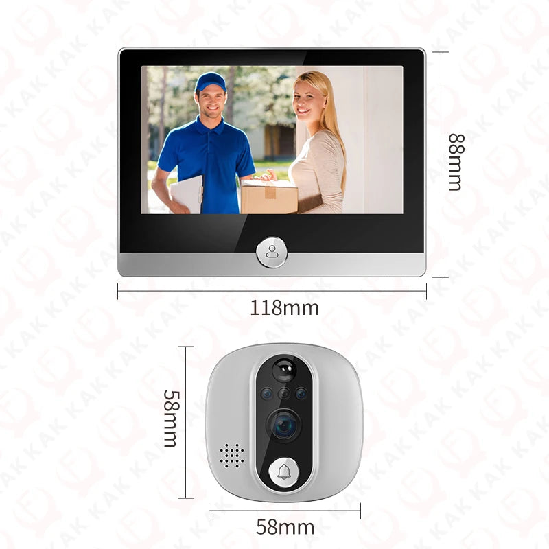 KAK WiFi Smart Door Bell Camera 4.3 Inch &ndash; Motion Detection