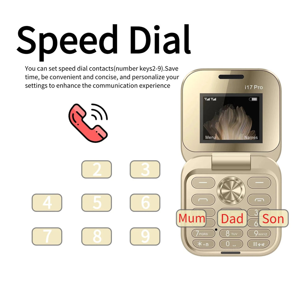 Palm Cute Flip Phone &ndash; Senior Friendly Push Button Comfort