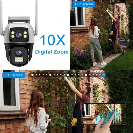 4K 8MP 4G SIM IP Camera Dual Lens Outdoor Waterproof 360&deg; Human Detect Video Surveillance Security  CCTV Protection PTZ Cameras