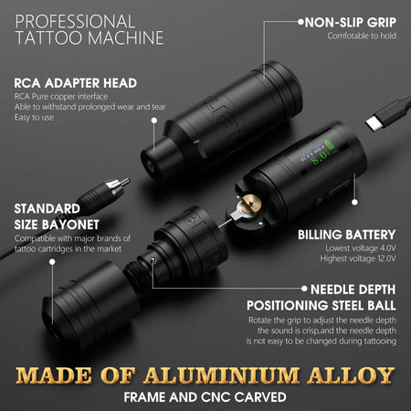 Ambition Ninja Ultra 2024 Wireless Tattoo &ndash; Coreless Motor